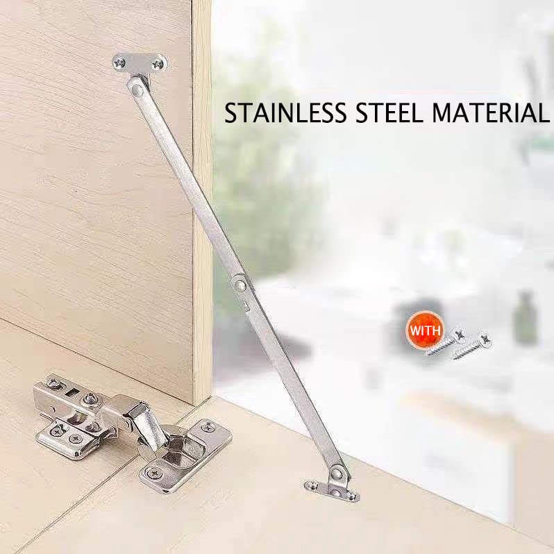 Mcredy Lid Support Hinge 1 Pair Rotatable Folding Cabinet Folding Hinges Silver Steel Wooden Toy Box Hinge Support, 9.0" x 0.4" - Image 3